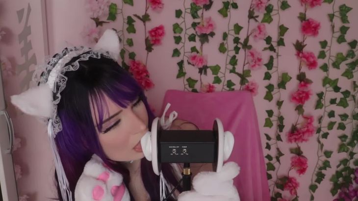 ASMR@Lealolly 猫咪扮演，吃耳朵舔耳音和猫叫