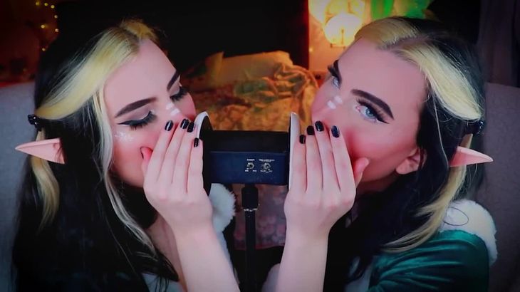 ASMR Santa’s Elves Twin Earlicking – Intense Earlicking, Kissing Mouth Sounds w_ Delay
