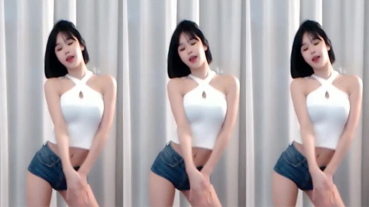 【斗鱼米儿】黑色皮衣超短裙