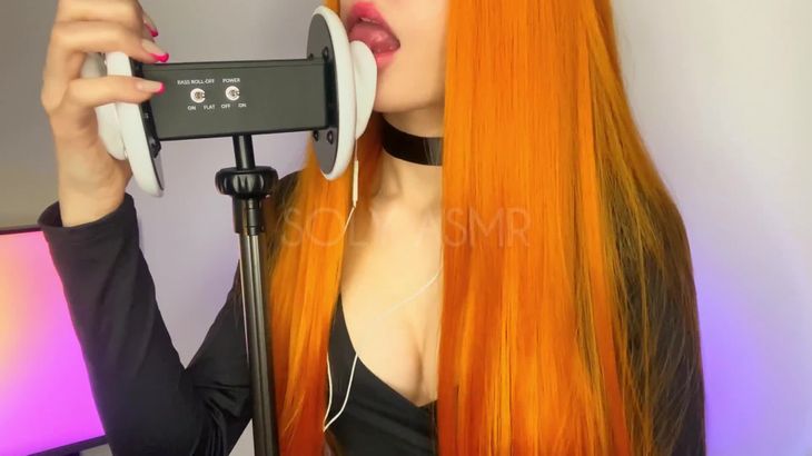 高颜值俄罗斯毛妹助眠，特有的舔耳真的绝了！16