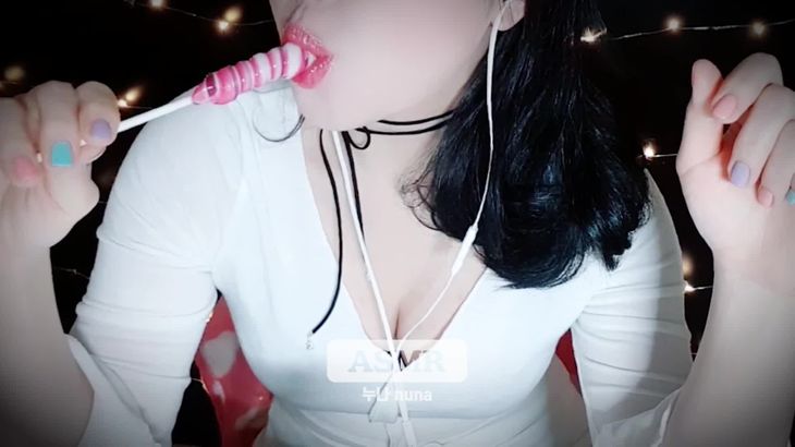 【RyuA阿玉】Pink Candy Eating Sound – 예쁜 핑크 사탕 입소리 – ピンクのキャンディーを食べる音 – Korean ASMR