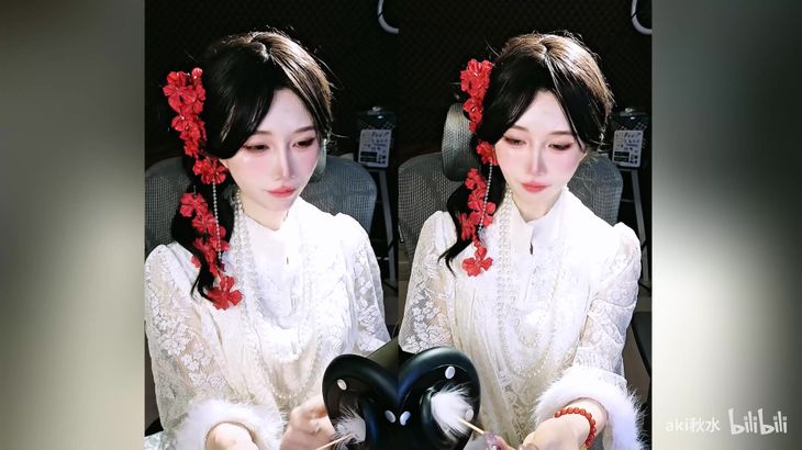 【aki秋水ASMR】秋水充电福利怼脸孔雀鱼采耳视觉触发哄睡视频集 22