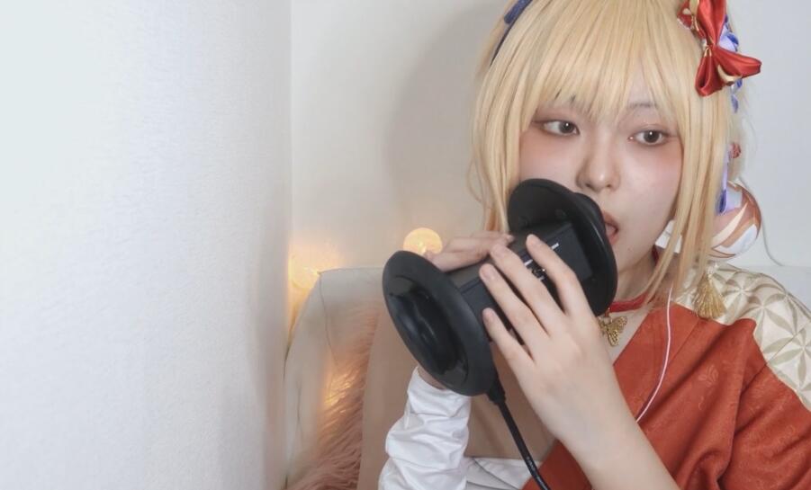 千岁堇ASMR【支援者10000日元限定】【顔出し】宵宮のコスプレで耳舐めご.