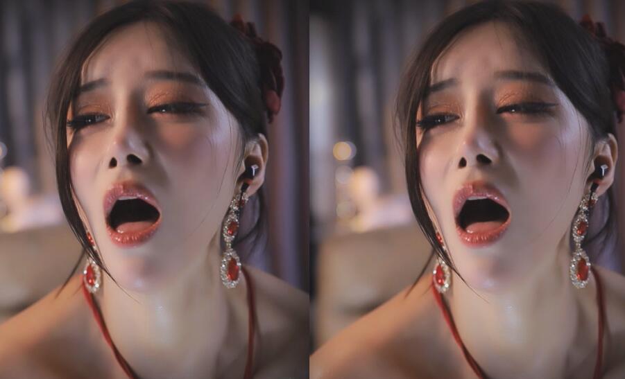 小恩雅 烈焰红套装甩乃翻白眼抹油喘舞.