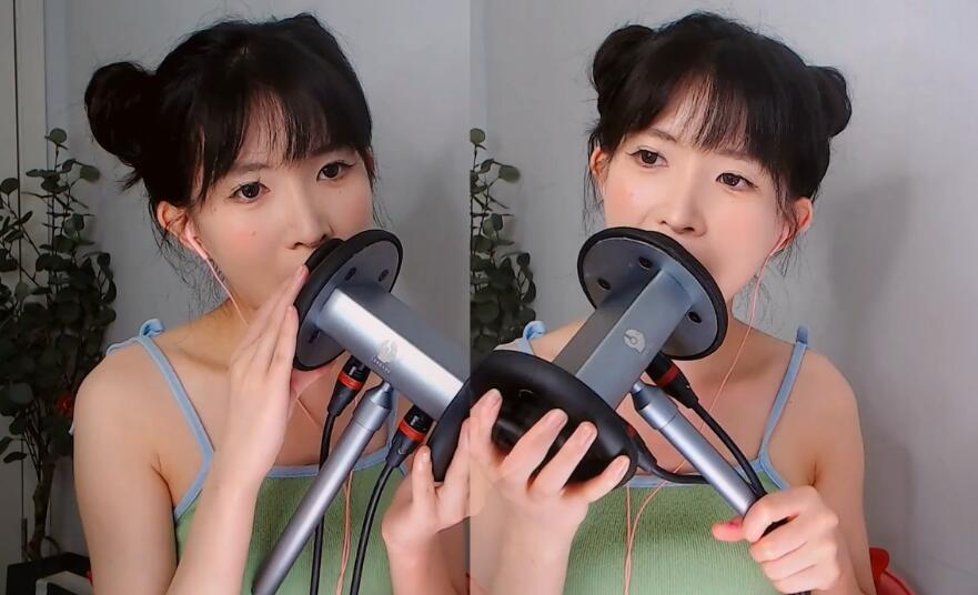 芝麻对辣 ASMR 助眠 双人舔耳朵单边轮流口腔音.