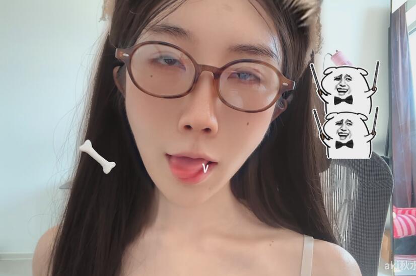 【秋水ASMR】兽耳眼镜娘の近距离怼脸kqy+口水画.