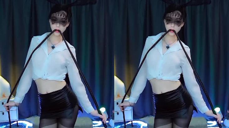 【虎牙子悦】定制福利热舞!黑丝包臀 蒙面兔耳